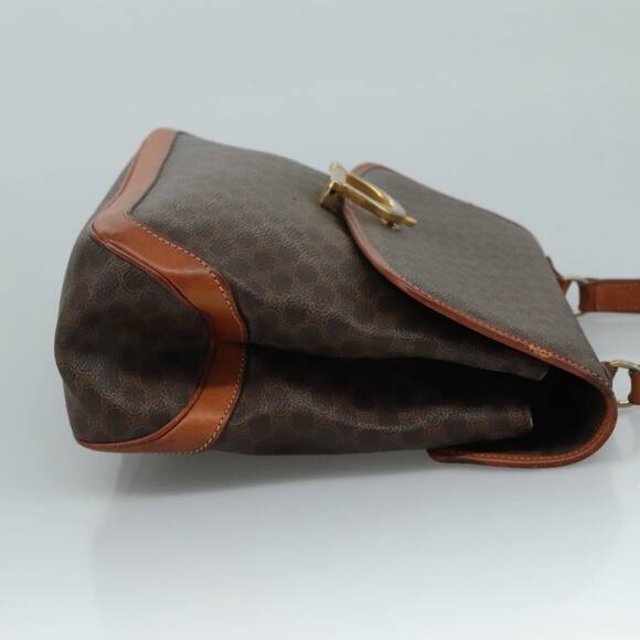 CELINE Macadam Canvas Hand Bag Pvc Leather Brown - Picture 4 of 12